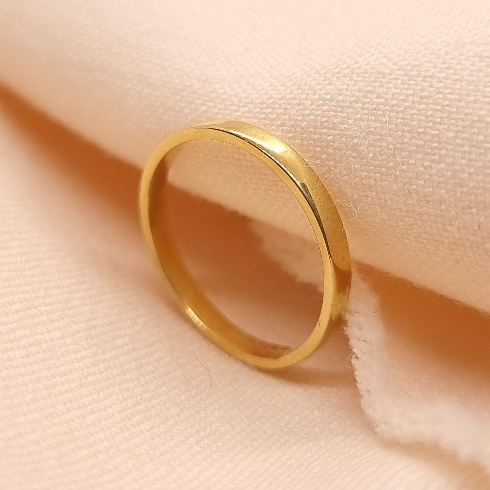 Solid Gold Classic Wedding Ring | 24k, 22k, 18k, 14k, 9k Pure Yellow Gold | Unisex Traditional Wedding Band, Handmade Bespoke Fine Jewellery