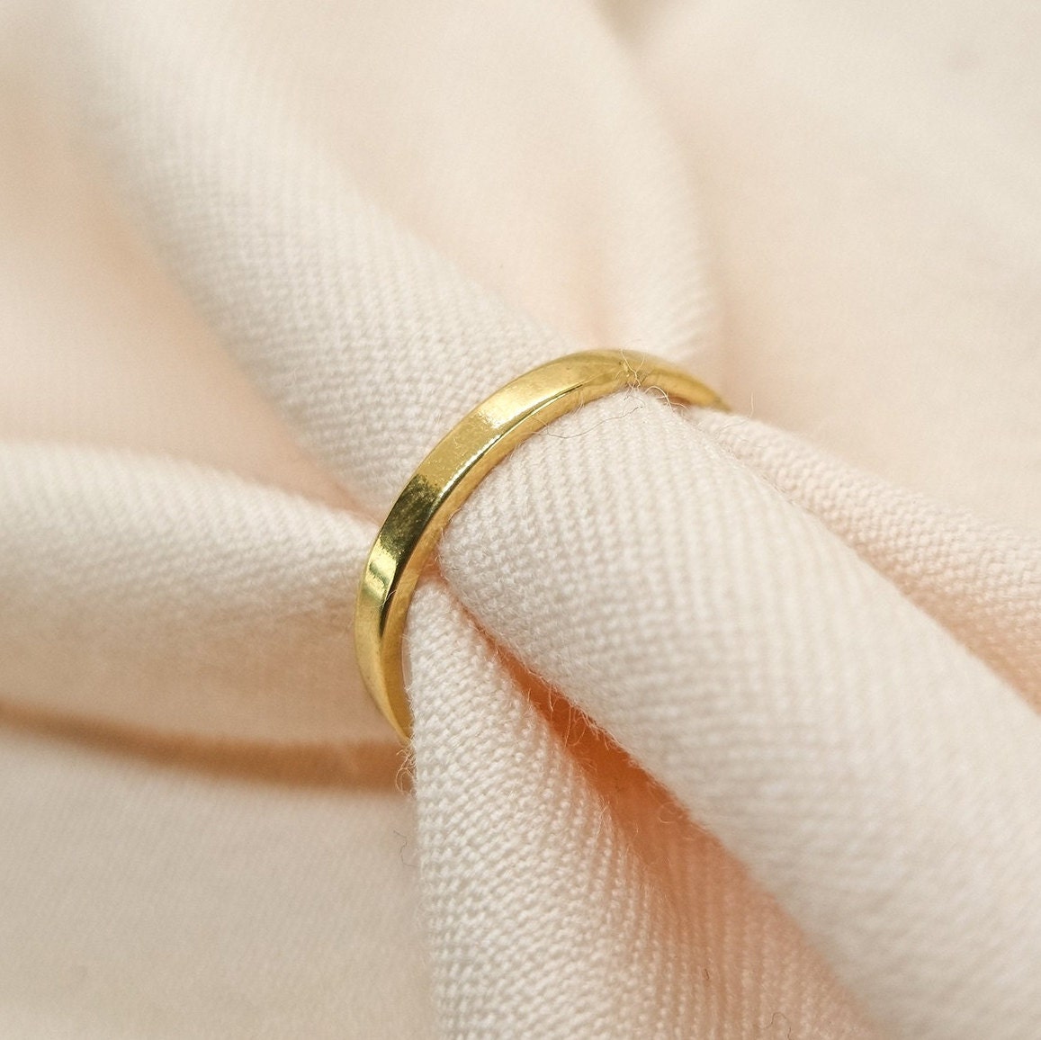 Solid Gold Classic Wedding Ring | 24k, 22k, 18k, 14k, 9k Pure Yellow Gold | Unisex Traditional Wedding Band, Handmade Bespoke Fine Jewellery