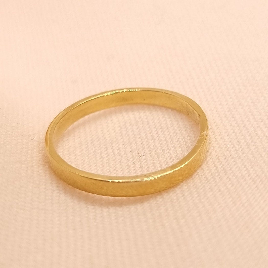Solid Gold Classic Wedding Ring | 24k, 22k, 18k, 14k, 9k Pure Yellow Gold | Unisex Traditional Wedding Band, Handmade Bespoke Fine Jewellery