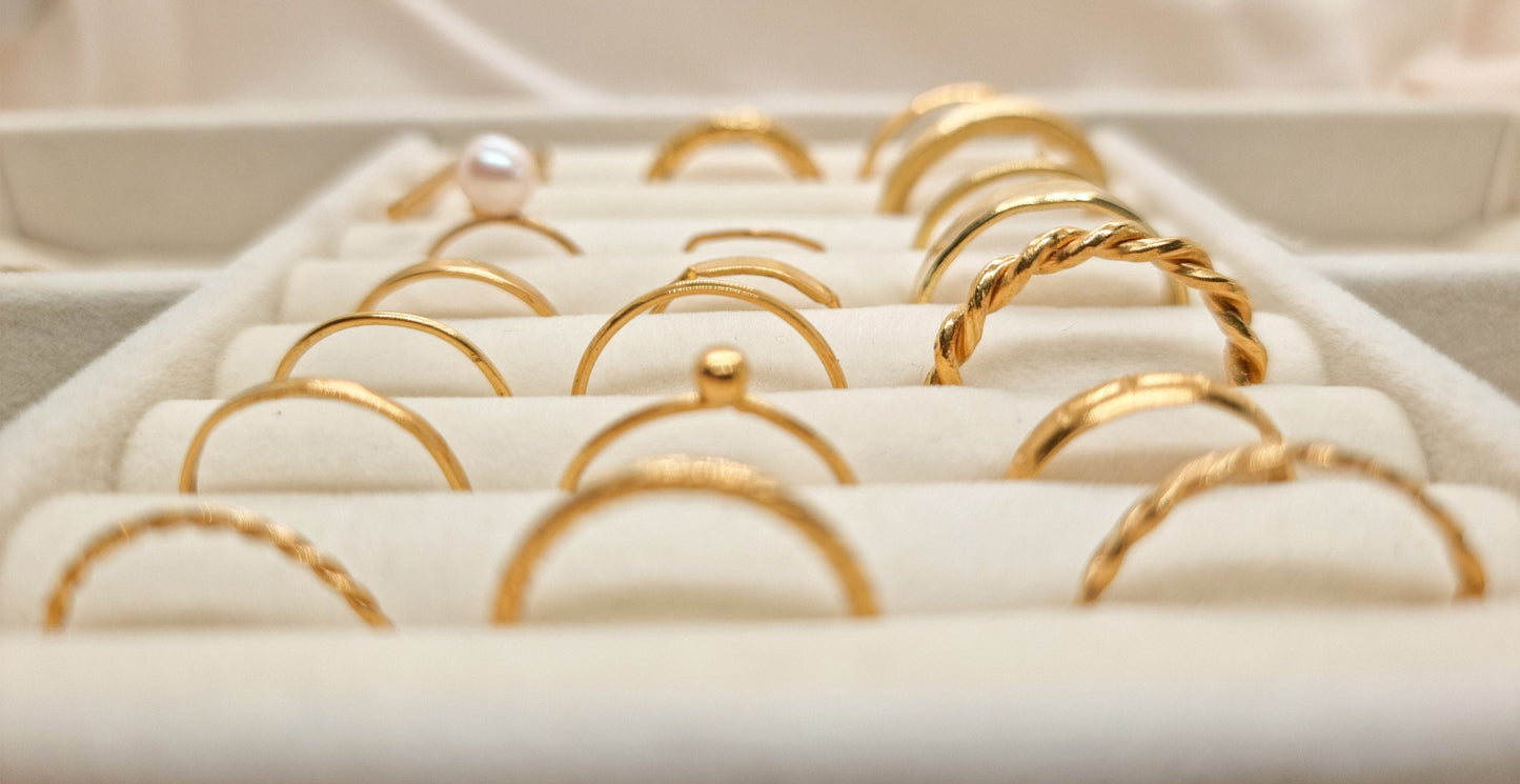 Solid Gold Round Edge Ring | 24k, 22k, 18k, 14k, 9k Pure Yellow Gold | Unisex Adjustable Gold Ring | Handmade Bespoke Fine Jewellery |