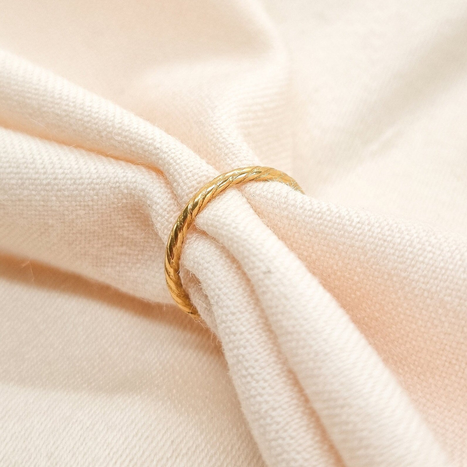 Solid Gold Snake Rope Ring | 24k, 22k, 18k, 14k, 9k Pure Yellow Gold | Unisex Gold Stacker Ring | Handmade Natural Minimalist Jewellery |